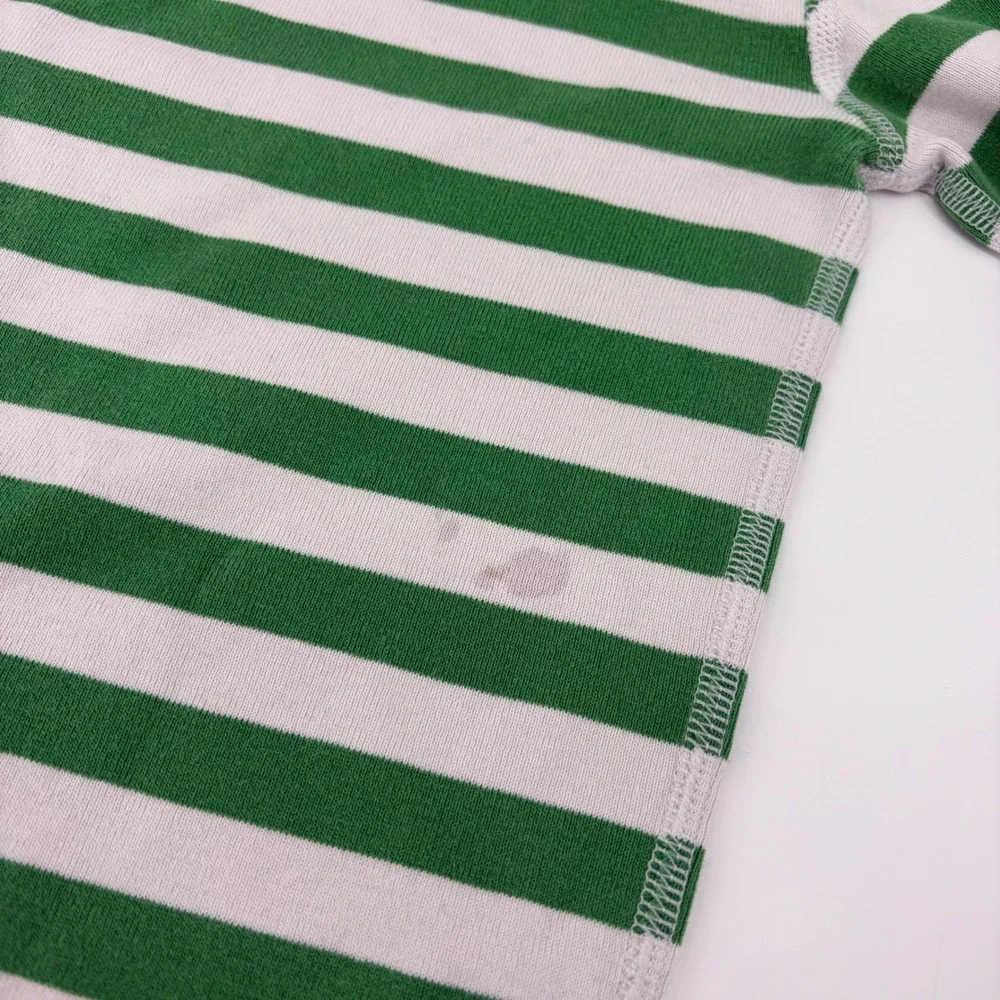 Hanna Andersson‎ Kids 8 Organic Cotton Pajamas Green White Striped Christmas PJs